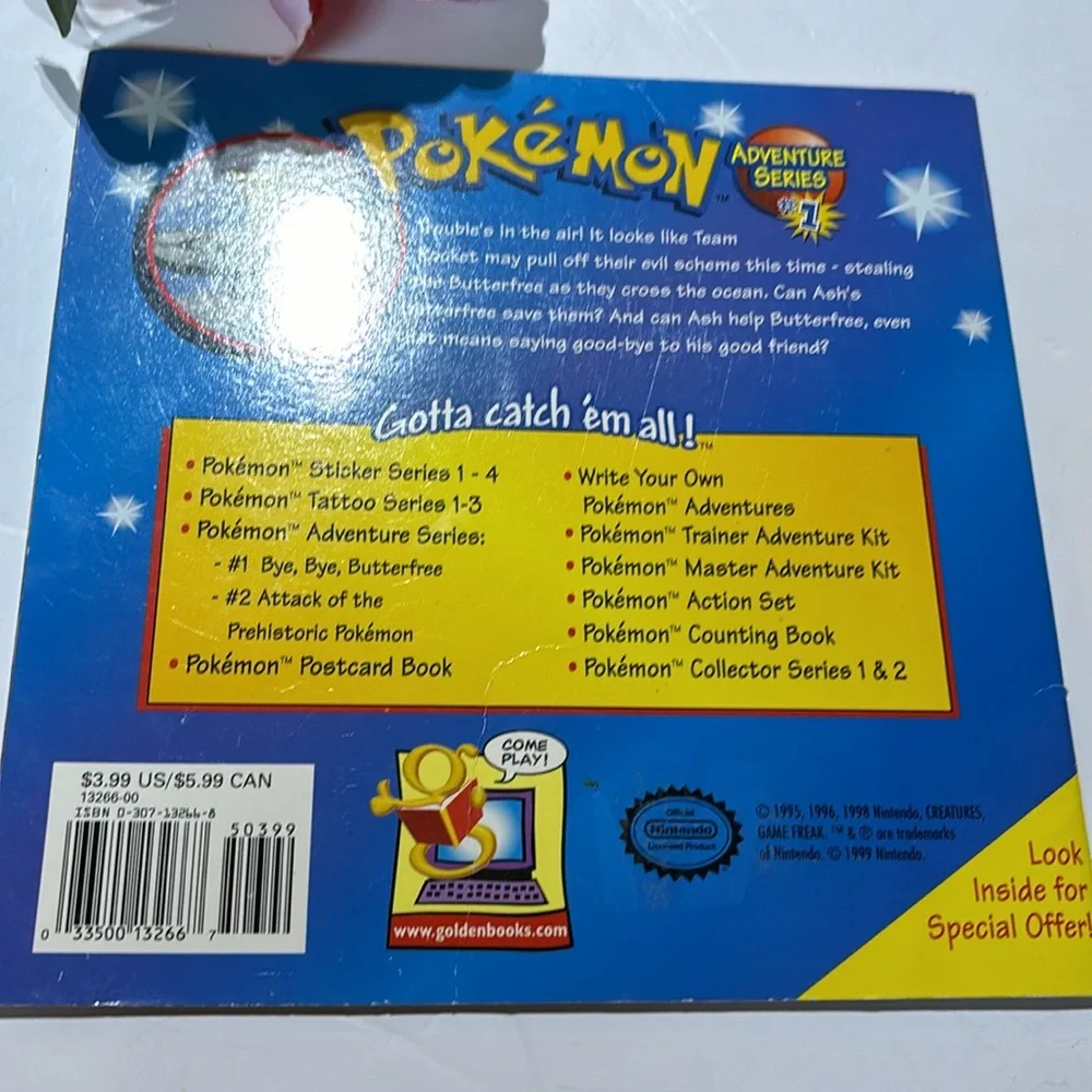 Pokemon BOOK Vintage 1998 Two Pokémon Adventure Series Paperback Books Nintendo